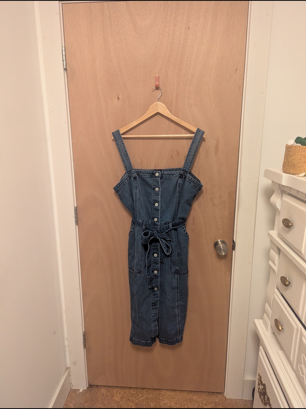 GAP Denim Button-Front Midi Dress